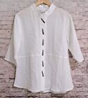 Habitat clothes to live in White Crinkle Button Up Top Small