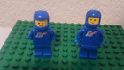 Lot of 2 Lego Blue Spaceman Minifigure Classic Space Vintage 6940 6805 6808 6702