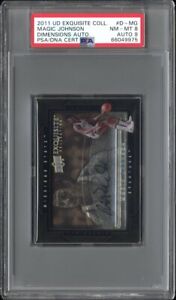 New Listing2011 Upper Deck Exquisite Collection Magic Johnson #D-MG Dimensions Auto PSA 8