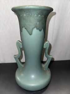 Antique Roseville pottery Carnelian turquoise vase, late 1920 EUC (A15)