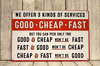 Good Cheap Fast Service Tin Metal Sign Garage Repair Shop Man Cave Funny XZ