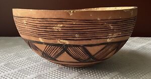 Vintage African Calabash Gourd Hand Made and Decorated Bowl
