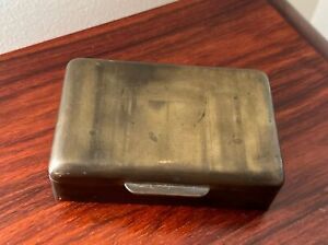 Vintage Wood Lined Brass Cigarette Trinket Box Made In Germany 5