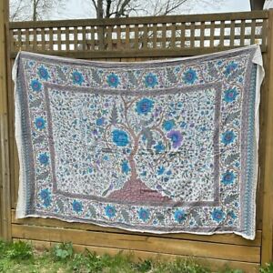 Sacred Tree India Woven Tapestry Bed Spread Wall Hanging