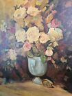 Stunning Antique Vintage Floral Oil Painting