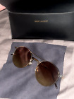 Saint Laurent Paris Sunglasses Mens Round Designer Glasses Vintage Style W/ Case