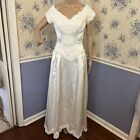 Vintage Van Lear Bridals Bustle Vneck Wedding Dress with veil, Size S
