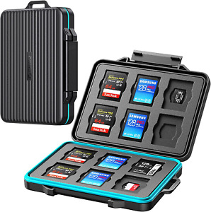 SD Card Case Carrying Storage Holder Water Resistant & Anti-Shock for SD/Micro