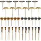 36Pcs Brass Brush Steel Wire Wheels Brushes Drill Rotary Tools Polishing Dremel