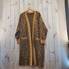 Torrid Sweater 2 Womens 2X Brown Black Leopard Print Duster Cardigan Open Front