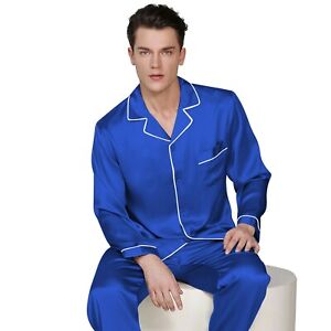 Mens Silk Satin Pajama Set - Top and Bottom  ** Great Gift  Idea  **