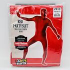 Red Partysuit Morph Suit Spandex Full Body Costume Men Women Adult Sz Medium