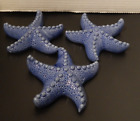 Lot of 3 Blue Ceramic Starfish decor