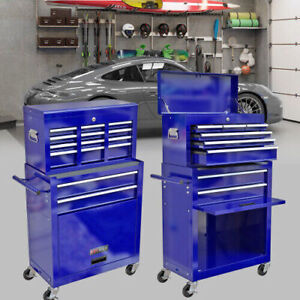 8-Drawer Rolling Tool Chest Cabinet Metal Storage Tool Box Organizer w/Wheels