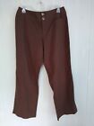 Urbane Scrubs Women's S Brown Cotton Blend Pants Zip Button 9705