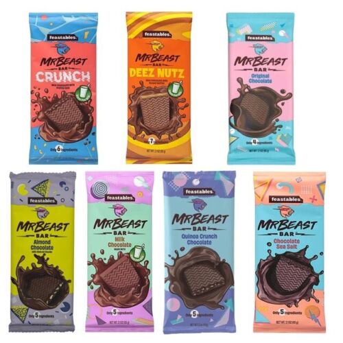 Mr Beast Variety Chocolate Bars, 7 Pack - 2.1oz - FRESH!!
