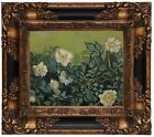 van Gogh Wild roses 1890 Wood Framed Canvas Print Repro 8x10
