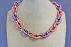 Vera Bradley Multi Color Colorful Resin Chain Link Toggle Necklace