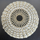 Antique Shabby Chic French Beaded Crystal Ceiling Dome Light Shade Chandelier