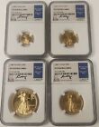 1989 4 Coin Proof Gold American  Eagle Set NGC PF70 UC Moy Signature Rare