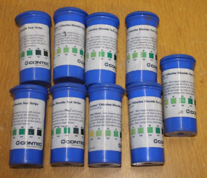 NEW 225 CONTEC CHLORINE DIOXIDE TEST STRIPS 9 BOTTLES FREE SHIPPING