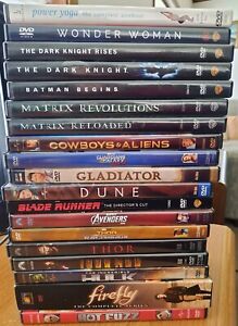 Lot of DVD Movies batman hulk firefly  matrix Thor Dune etc.