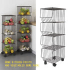 4Tier Metal Wire Kitchen Organizer Storage Trolley Cart Rack Shelf Holder Basket