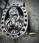 MASSIVE 50 GRAM  Solid Silver King Baby Studio Virgin Mary Guadalupe Ring RARE