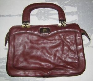 Vintage 1970's/1980's ETIENNE AIGNER Oxblood Burgundy CLUTCH Bag/Purse