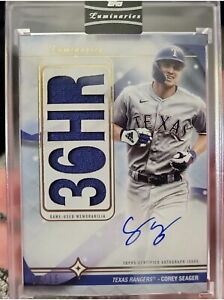2023 Topps Luminaries Patch Auto Corey Seager 3/15 Rangers
