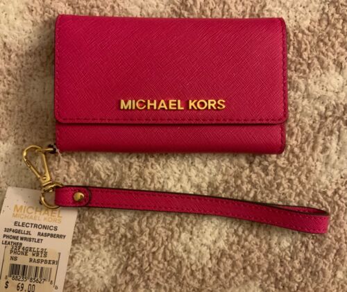 Michael Kors: Iphone 5 / 5S Phone Case Wallet Wristlet - Raspberry