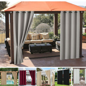 Extra Wide Waterproof Outdoor Curtains Blackout Drapes Sunblock for Patio Gazebo