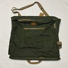 Dakota Tumi Vintage Green Canvas Brown Leather Trim Garment Bag