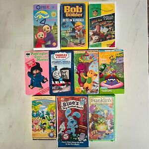 VHS 90's Preschool Lot - Bob Builder - Teletubbies -Barney -Thomas - Joe Scruggs