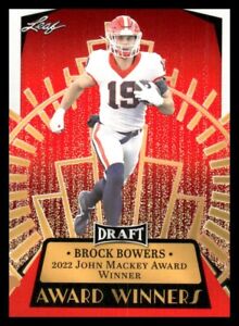 2023 Leaf Draft Red Award Winners Brock Bowers Rc #13