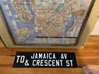 NYC BUS ROLL SIGN SECTION JAMAICA AVENUE CRESCENT STREET QUEENS BROOKLYN NY ART