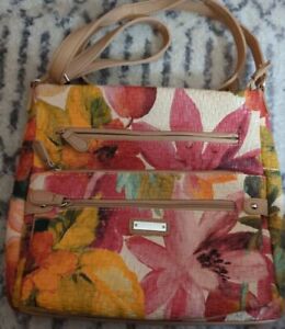St. JOHN'S BAY Tropical Floral Print Fabric Shoulder Handbag