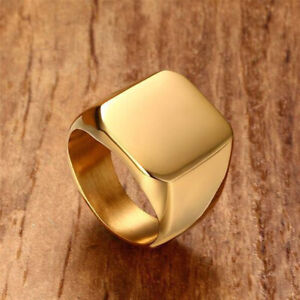 Engagement Wedding Classic Square Men's 6-15 Ring Rings Solid Jewelry Size