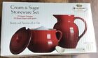 Le Creuset Cream and Sugar Bowl Stoneware Set with Spoon in DUNE color NEW 4 pcs