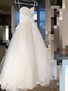 Beautiful Tube Wedding dress,adjustable Very Clean Size: S M