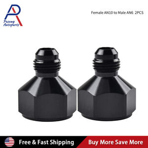2Pcs 10AN Female to 6AN Male Flare Reducer Fitting Fuel Cell Bulkhead Adapter