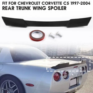 1997-2004 For Corvette C5 Rear Trunk Spoiler Wing ZR1 Extended Style Gloss Black (For: 1998 Corvette)