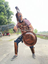 Medieval King Spartan 300 movie Helmet W/RED Plume Muscle Jacket Leg ARM Guards