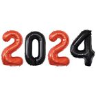 New Listing40 Inch 2024 Balloons Red Black 2024 Number Foil Balloons for Happy New Year ...
