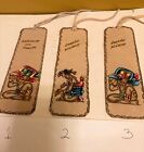 Hand painted Bookmark Natural Suede Leather Mayan Folk Art 6x2