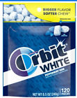 Orbit White Peppermint Sugar Free Chewing Gum, Value Pack - 120 Ct Bag Free NEW