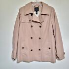 Women's J.Crew Collection Double Breasted Trench Coat Mauve Size 12 Cotton