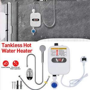 3500W Electric Tankless Instant Water Heater Shower Head Kitchen Sink Bathroom