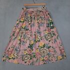Hunt Club Skirt Women's 14 Pink Floral Pleated A-Line Maxi Prairie Cottage NWT