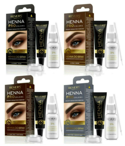 REVERS HENNA EYEBROWS TINT Professional Brow Dye Cream Black Brown Graphite 15ml